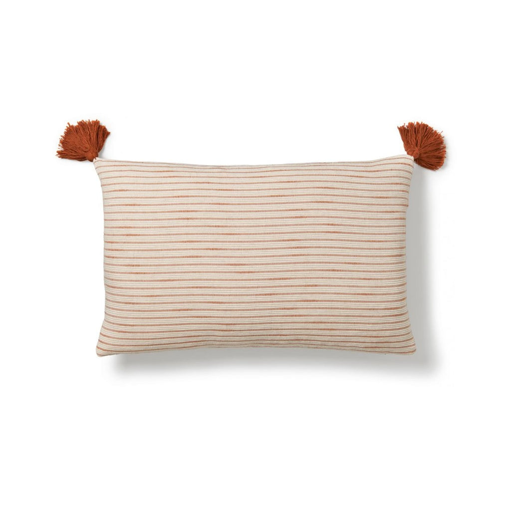 Elif Striped Organic Cotton Cushions - Tobacco